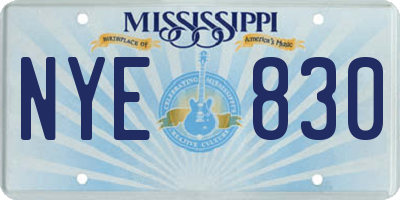 MS license plate NYE830