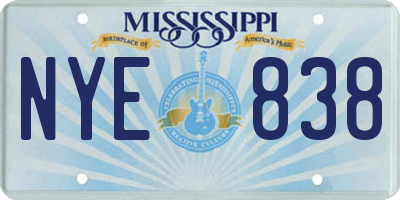 MS license plate NYE838