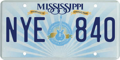 MS license plate NYE840