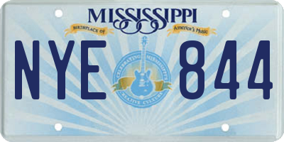 MS license plate NYE844