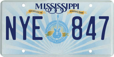 MS license plate NYE847