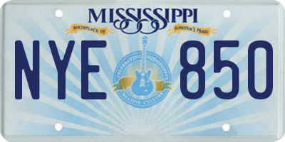 MS license plate NYE850