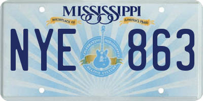 MS license plate NYE863