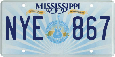 MS license plate NYE867