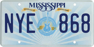 MS license plate NYE868