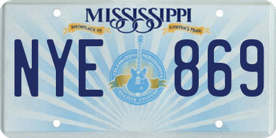 MS license plate NYE869