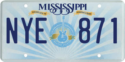 MS license plate NYE871