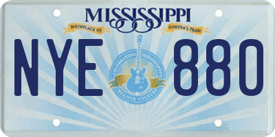 MS license plate NYE880