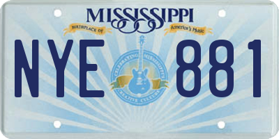 MS license plate NYE881