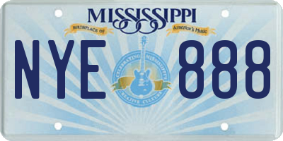 MS license plate NYE888