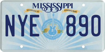 MS license plate NYE890