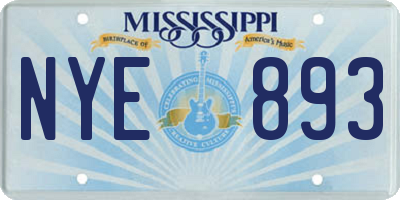 MS license plate NYE893