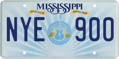 MS license plate NYE900