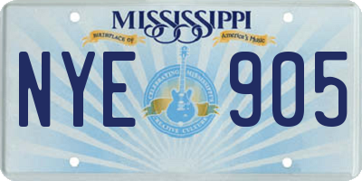 MS license plate NYE905