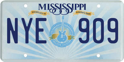 MS license plate NYE909