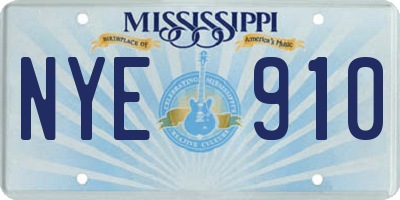 MS license plate NYE910