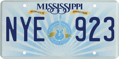MS license plate NYE923