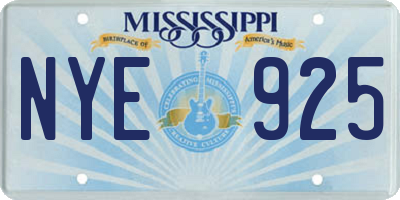 MS license plate NYE925