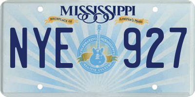 MS license plate NYE927