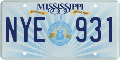 MS license plate NYE931