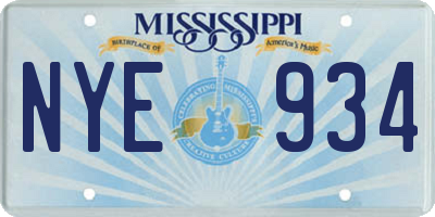 MS license plate NYE934