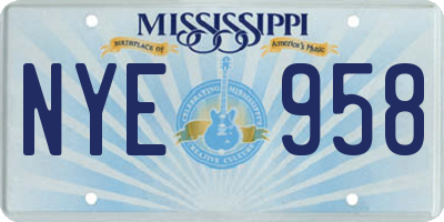 MS license plate NYE958