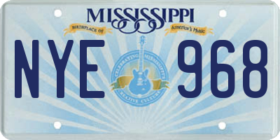 MS license plate NYE968