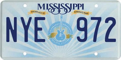 MS license plate NYE972