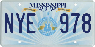 MS license plate NYE978