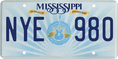 MS license plate NYE980