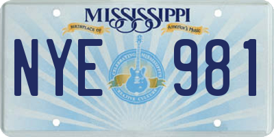 MS license plate NYE981
