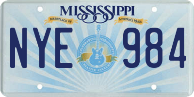 MS license plate NYE984