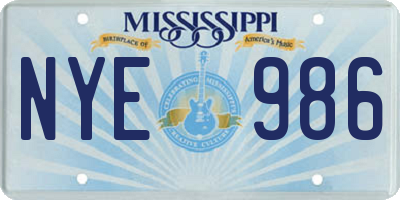 MS license plate NYE986