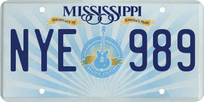 MS license plate NYE989