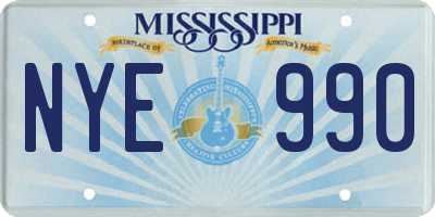 MS license plate NYE990