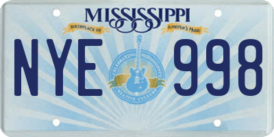 MS license plate NYE998