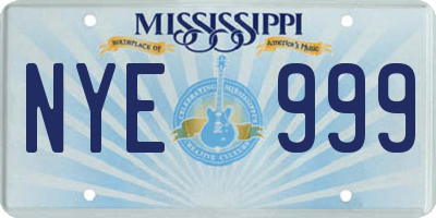 MS license plate NYE999