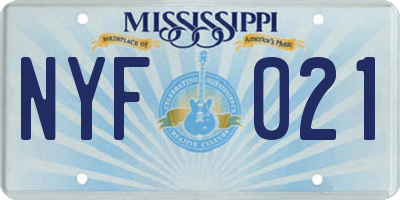 MS license plate NYF021