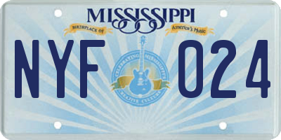 MS license plate NYF024
