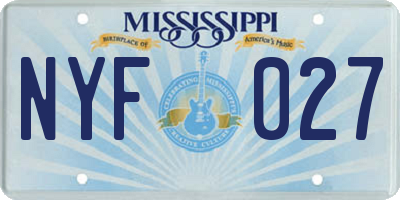 MS license plate NYF027