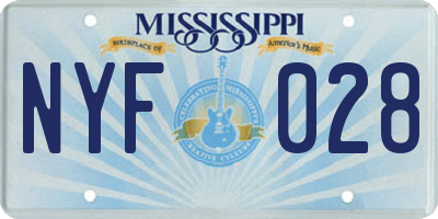 MS license plate NYF028