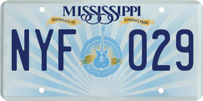 MS license plate NYF029