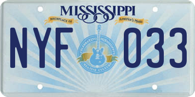 MS license plate NYF033