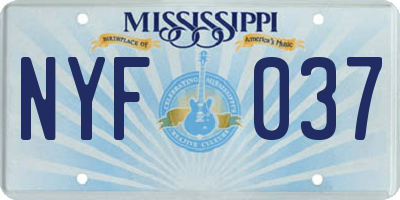 MS license plate NYF037