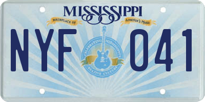MS license plate NYF041