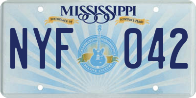 MS license plate NYF042