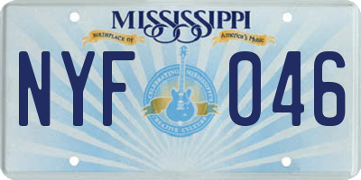 MS license plate NYF046