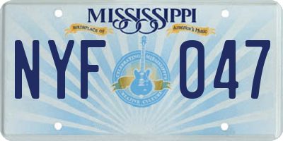 MS license plate NYF047