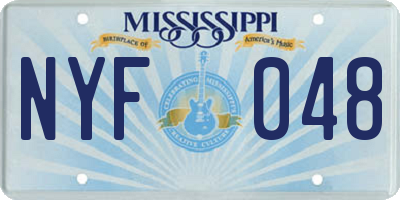MS license plate NYF048