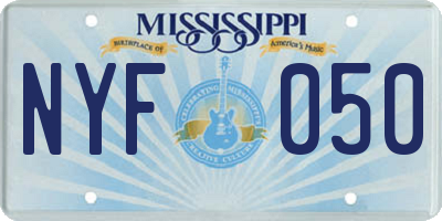 MS license plate NYF050